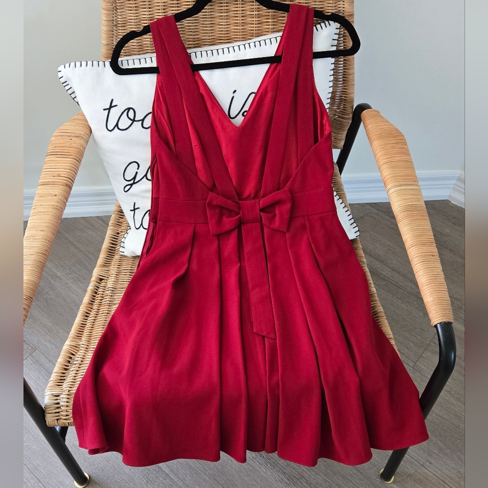 backless red little dress